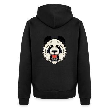 Stammes-Panda - Unisex Premium Bio Zip Hoodie - Schwarz - Hinten - Nico (187cm)