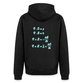 Gleichungen des Elektromagnetismus - Unisex Premium Bio Zip Hoodie - Schwarz - Hinten - Nico (187cm)