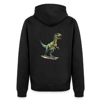 Das Aussterben der Dinosaurier - Unisex Premium Bio Zip Hoodie - Schwarz - Hinten - Nico (187cm)