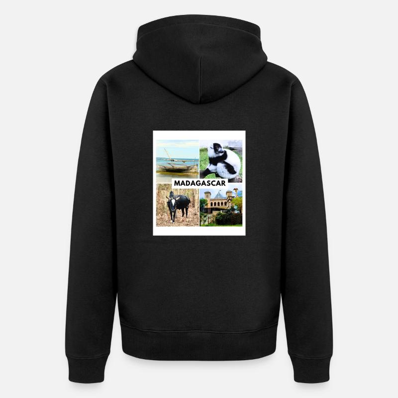 Symboles de Madagascar - Veste à capuche bio Premium Unisexe - noir