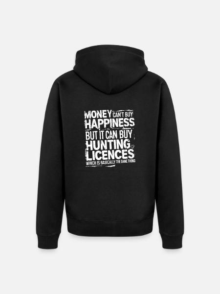 Hunting licenses make you happy - Unisex Premium Organic Zip Hoodie - black