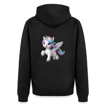 Licorne 2 - Veste à capuche bio Premium Unisexe - noir - Dos - Nico (187cm)