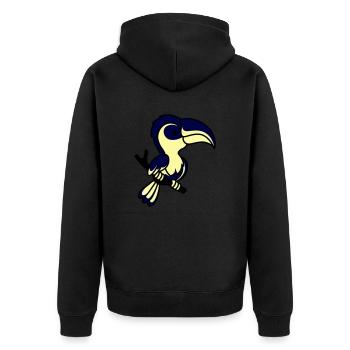 papagei - Unisex Premium Bio Zip Hoodie - Schwarz - Hinten - Nico (187cm)