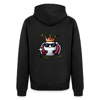 Königin im Glanz - Unisex Premium Bio Zip Hoodie - Schwarz - Hinten - Nico (187cm)