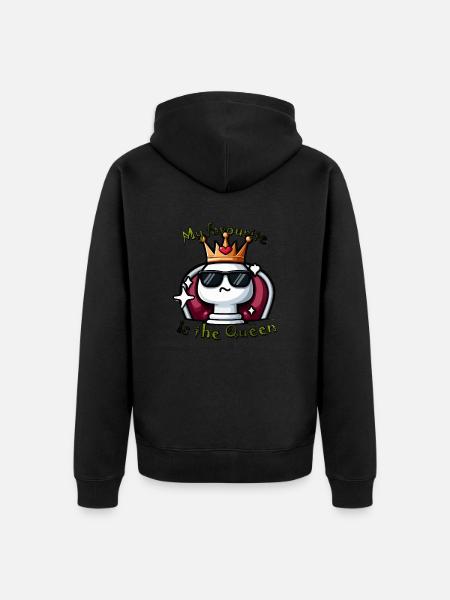 Königin im Glanz - Unisex Premium Bio Zip Hoodie - Schwarz
