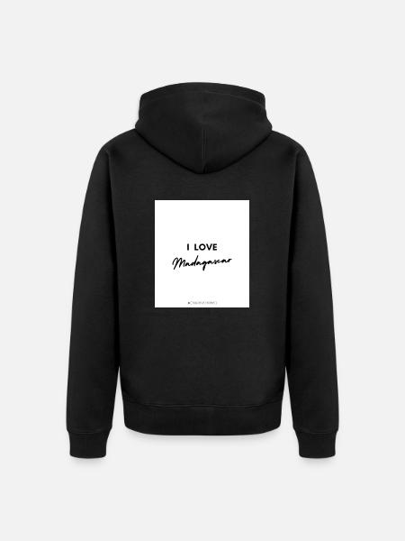 I love madagascar - Unisex Premium Organic Zip Hoodie - black