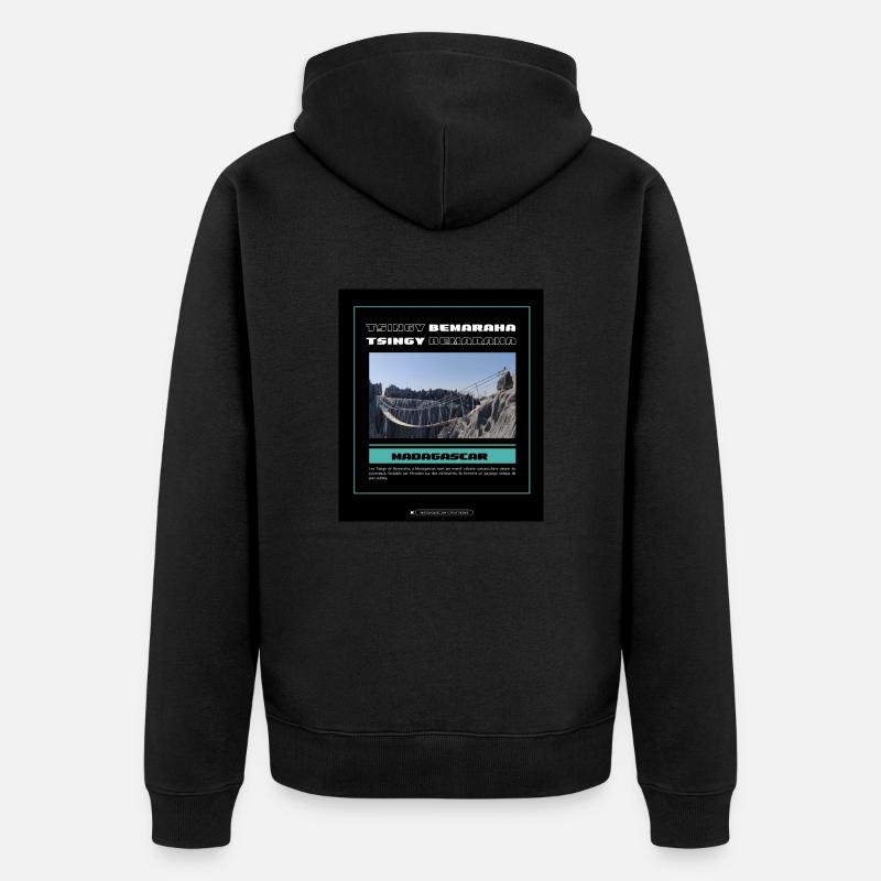 Tsingy de Bemaraha N°01 - Veste à capuche bio Premium Unisexe - noir