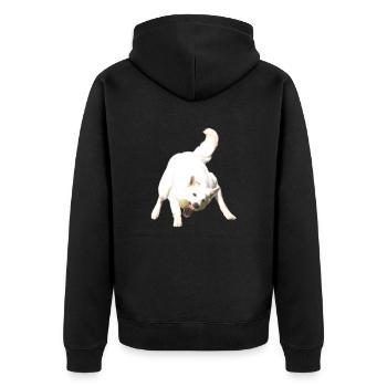 Attraper le ballon - Veste à capuche bio Premium Unisexe - noir - Dos - Nico (187cm)
