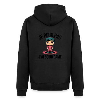 squid games - Veste à capuche bio Premium Unisexe - noir - Dos - Nico (187cm)