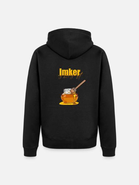 Passionate beekeeper // Illustration - Unisex Premium Organic Zip Hoodie - black