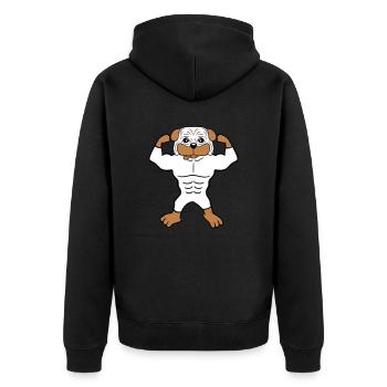 Chien Bodybuilder Muscles forts Gym Haltérophilie - Veste à capuche bio Premium Unisexe - noir - Dos - Nico (187cm)