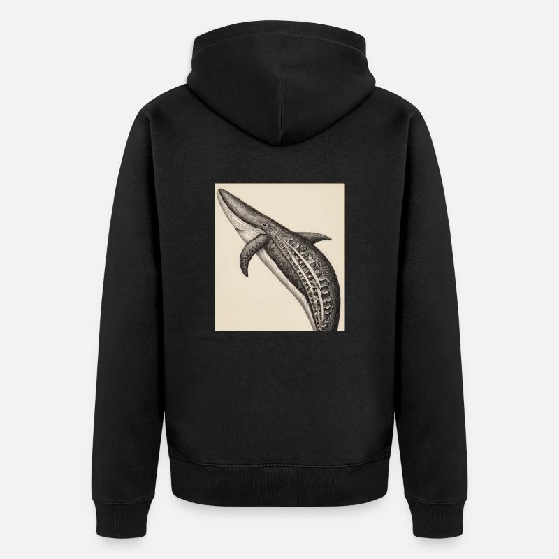 Anatomie de la baleine - Veste à capuche bio Premium Unisexe - noir