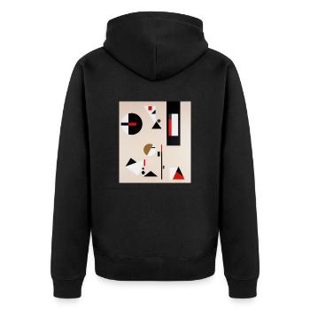 Abstract geometric composition - Unisex Premium Organic Zip Hoodie - black - Back - Nico (187cm)