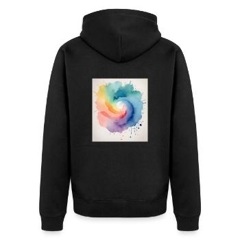 Aquarelle abstraite en forme de spirale - Veste à capuche bio Premium Unisexe - noir - Dos - Nico (187cm)