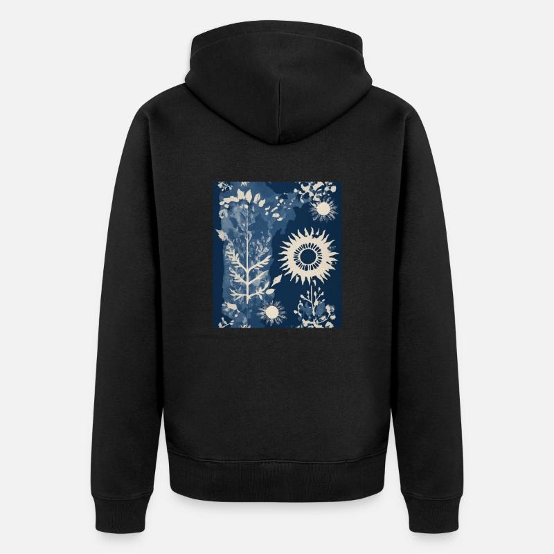Composition végétale abstraite - Veste à capuche bio Premium Unisexe - noir