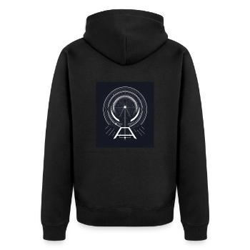 Abstrakte geometrische GrafikenAbstrakter Graph - Unisex Premium Bio Zip Hoodie - Schwarz - Hinten - Nico (187cm)