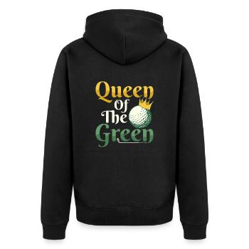 Queen Of The Green Golf Golfer - Unisex Premium Organic Zip Hoodie - black - Back - Nico (187cm)