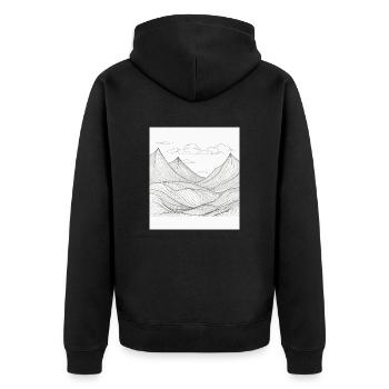 Paysage de montagne en ligne - Veste à capuche bio Premium Unisexe - noir - Dos - Nico (187cm)