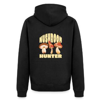 Mushroom Picker Nature Forest Mushroom Hunter - Unisex Premium Organic Zip Hoodie - black - Back - Nico (187cm)