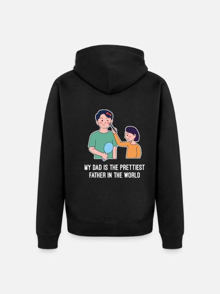 Father's Day Girl Design - Unisex Premium Organic Zip Hoodie - black