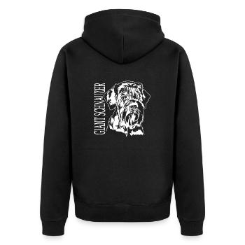 Giant Schnauzer Portrait Hund Hunde IGP Wilsigns - Unisex Premium Bio Zip Hoodie - Schwarz - Hinten - Nico (187cm)
