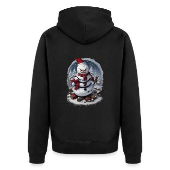 Snowman Evil Evil Snowman Winter Christmas - Unisex Premium Organic Zip Hoodie - black - Back - Nico (187cm)