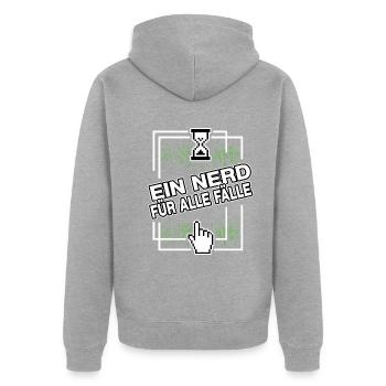 nerd administrator IT abteilung pixel coder - Unisex Premium Bio Zip Hoodie - Grau meliert - Hinten - Nico (187cm)