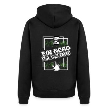 nerd administrator IT abteilung pixel coder - Unisex Premium Bio Zip Hoodie - Schwarz - Hinten - Nico (187cm)