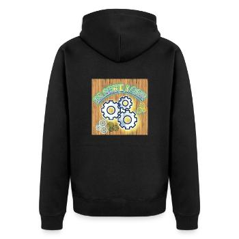 Es geht Los!!! - Abbild - 2023 - Unisex Premium Bio Zip Hoodie - Schwarz - Hinten - Nico (187cm)