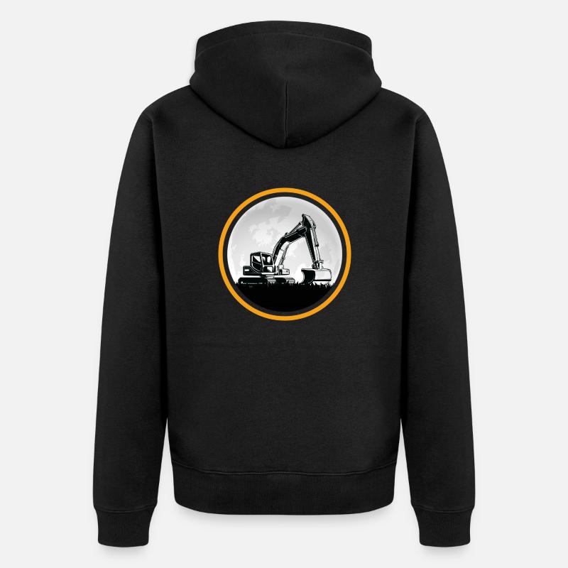 Bagger Baggerfahrer Baustelle Baggerschaufel - Unisex Premium Bio Zip Hoodie - Schwarz
