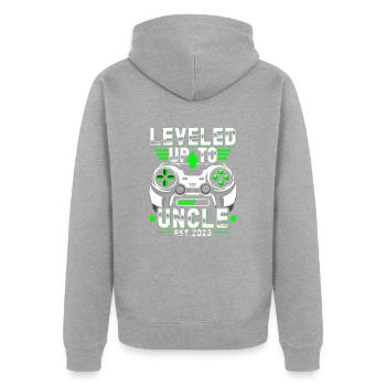 Ascended to Uncle 2025 - Unisex Premium Organic Zip Hoodie - heather grey - Back - Nico (187cm)