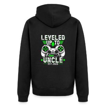 Ascended to Uncle 2025 - Unisex Premium Organic Zip Hoodie - black - Back - Nico (187cm)