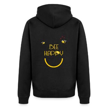 Abeille Happy Bees jaune - Veste à capuche bio Premium Unisexe - noir - Dos - Nico (187cm)