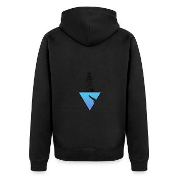 meer moin moin meerweh leuchtturm an der küste - Unisex Premium Bio Zip Hoodie - Schwarz - Hinten - Nico (187cm)