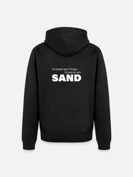 Therapie SAND - Unisex Premium Bio Zip Hoodie - Schwarz