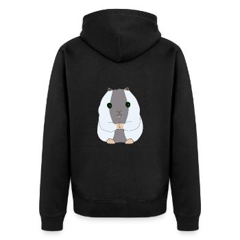 Hamster, Bindung Mensch & Tier, Valentinstag - Unisex Premium Bio Zip Hoodie - Schwarz - Hinten - Nico (187cm)