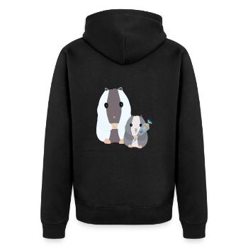 Zur Einschulung nicht allein - Unisex Premium Bio Zip Hoodie - Schwarz - Hinten - Nico (187cm)