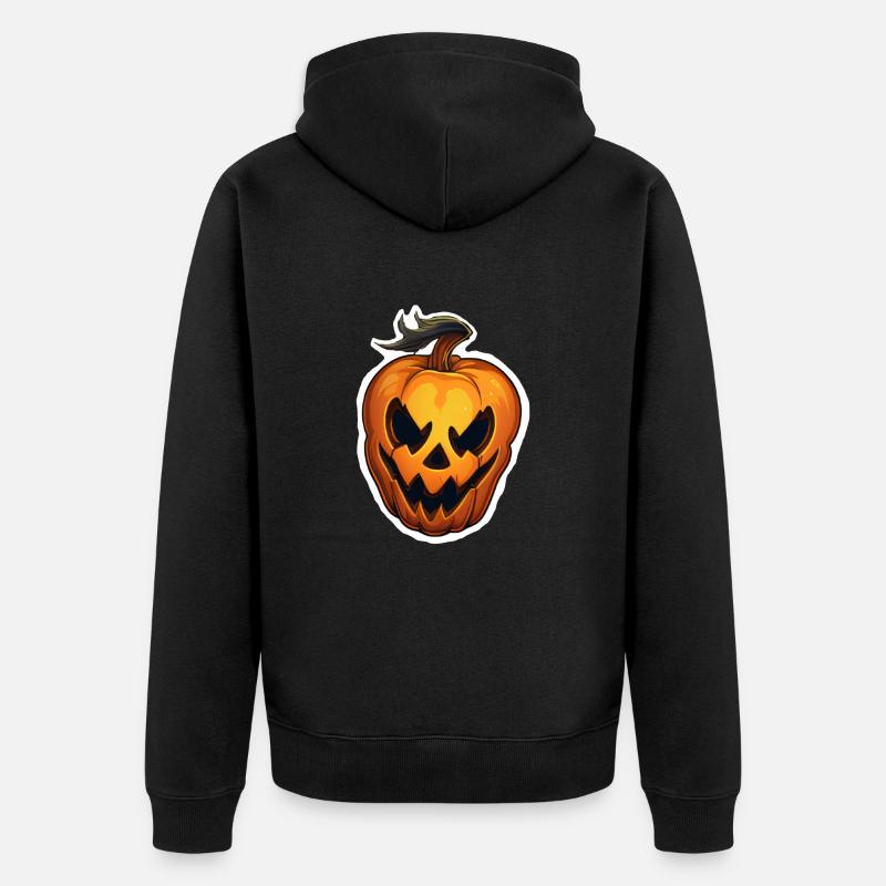 Citrouille maléfique d’Halloween - Veste à capuche bio Premium Unisexe - noir