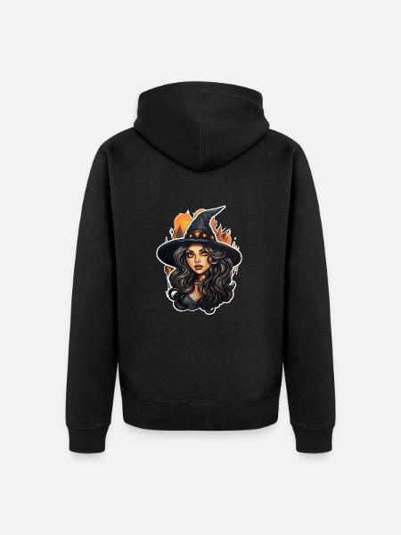 Witch - Unisex Premium Organic Zip Hoodie - black