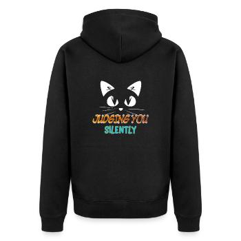 Chat - Je te condamne en silence - Veste à capuche bio Premium Unisexe - noir - Dos - Nico (187cm)