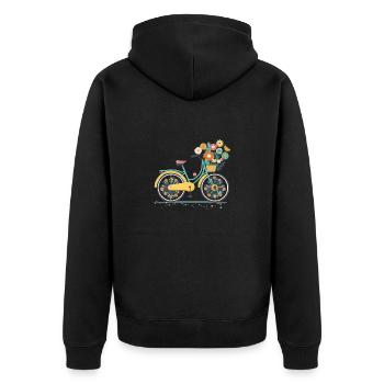 Sweet Adventure Flower Wheel Tour 4 - Unisex Premium Organic Zip Hoodie - black - Back - Nico (187cm)