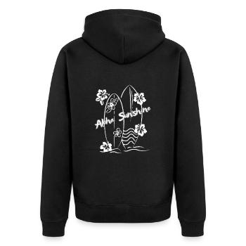 Aloha Sunshine - Unisex Premium Bio Zip Hoodie - Schwarz - Hinten - Nico (187cm)