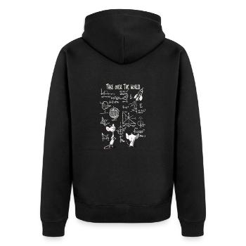 Prise de contrôle du monde – plan directeur de la souris intelligente - Veste à capuche bio Premium Unisexe - noir - Dos - Nico (187cm)