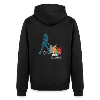 Moi et mes abonnés – Cat Humor Design - Veste à capuche bio Premium Unisexe - noir - Dos - Nico (187cm)