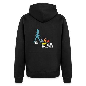 Me & My Followers – Cat Humor Design - Unisex Premium Organic Zip Hoodie - black - Back - Nico (187cm)