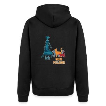 Me & My Followers – Cat Humor Design - Unisex Premium Organic Zip Hoodie - black - Back - Nico (187cm)