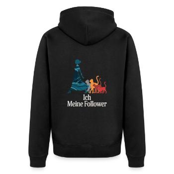 Me & My Followers – Cat Humor Design - Unisex Premium Organic Zip Hoodie - black - Back - Nico (187cm)