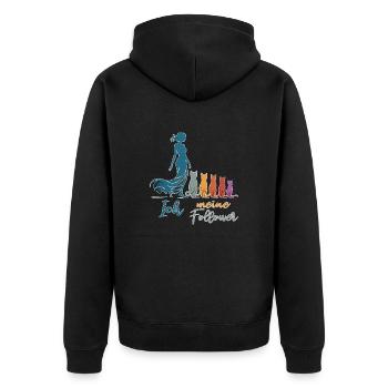 Me & My Followers – Cat Humor Design - Unisex Premium Organic Zip Hoodie - black - Back - Nico (187cm)