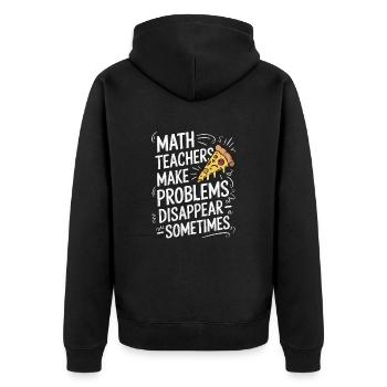 Professeur de mathématiques drôle Conception Pizza et résolution de problèmes - Veste à capuche bio Premium Unisexe - noir - Dos - Nico (187cm)