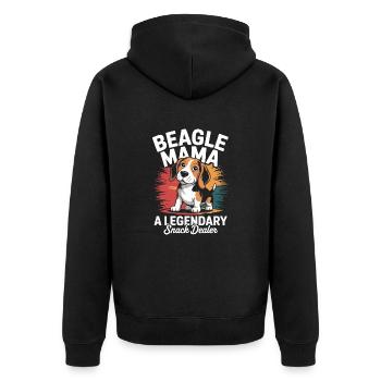 Beagle Mama, marchand de collations légendaire - Veste à capuche bio Premium Unisexe - noir - Dos - Nico (187cm)